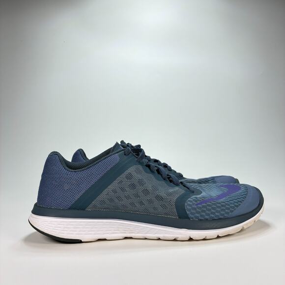 Nike FS Lite Run 3 Blue Nylon Knit Running Shoes 807145-401 Women's Size 9.5 - Picture 1 of 10